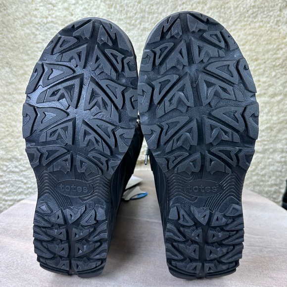 Totes Briggs Mens Size 10 Waterproof Snow Boots Black Lace Up Winter Boo… - Picture 10 of 13